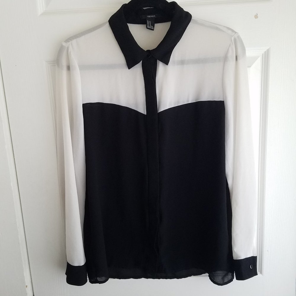 Sheer button up blouse